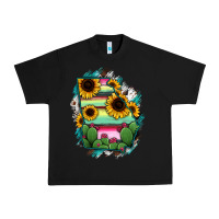 Black Georgia Map Sunflower Cactus Serape Urban Heavy Tee - RanaPortraitStore