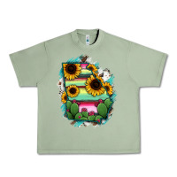 Oil Green Georgia Map Sunflower Cactus Serape Urban Heavy Tee - RanaPortraitStore