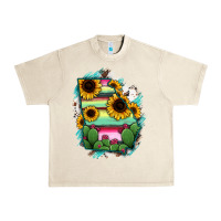 Sandshell Georgia Map Sunflower Cactus Serape Urban Heavy Tee - RanaPortraitStore