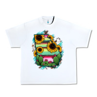White Georgia Map Sunflower Cactus Serape Urban Heavy Tee - RanaPortraitStore