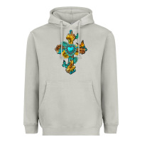 Moon Dust western cross with gemstone and sunflowers Heavyweight Hoodie - texasbilliewilder