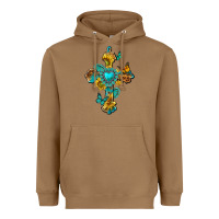 Toasted Coconut western cross with gemstone and sunflowers Heavyweight Hoodie - texasbilliewilder