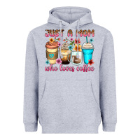 Heather Grey just a mom who loves coffee Heavyweight Hoodie - Zillion Design Studio