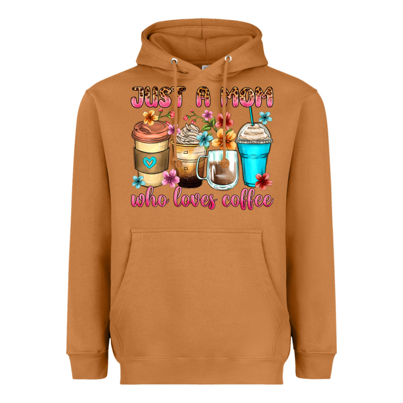 Just A Mom Who Loves Coffee Heavyweight Hoodie by Zillion Design Studio | Teevron