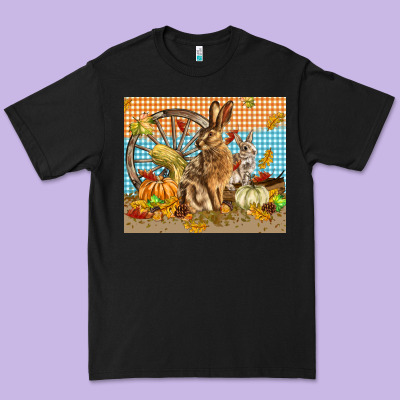 Fall Rabbit  Mousepad Premium Tee Designed By Lillyallendesigns