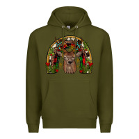 Army Green deer rainbow Premium Hoodie - JahusDesignShop
