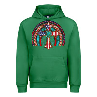 Emerald gemstone cross american flag turquoise rainbow Urban Hoodie - Artiststas