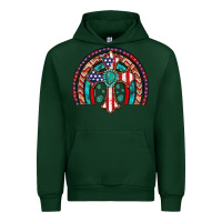 Forest Green gemstone cross american flag turquoise rainbow Urban Hoodie - Artiststas