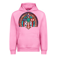 Fuchsia Pink gemstone cross american flag turquoise rainbow Urban Hoodie - Artiststas