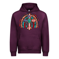 Mauve Wine gemstone cross american flag turquoise rainbow Urban Hoodie - Artiststas