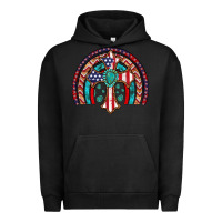 Pigment Black gemstone cross american flag turquoise rainbow Urban Hoodie - Artiststas
