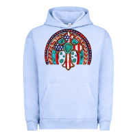 Pigment Grape Ice gemstone cross american flag turquoise rainbow Urban Hoodie - Artiststas