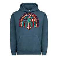 Pigment Midnight Navy gemstone cross american flag turquoise rainbow Urban Hoodie - Artiststas