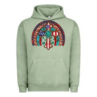 Pigment Oil Green gemstone cross american flag turquoise rainbow Urban Hoodie - Artiststas