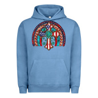 Pigment Pebble Blue gemstone cross american flag turquoise rainbow Urban Hoodie - Artiststas