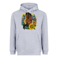 Heather Grey western horse with horseshoe Heavyweight Hoodie - texasbilliewilder