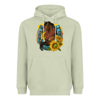 Matcha western horse with horseshoe Heavyweight Hoodie - texasbilliewilder