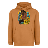 Meerkat western horse with horseshoe Heavyweight Hoodie - texasbilliewilder