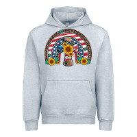 Heather Grey cross american flag cowhide  leopard gemstone rainbow Urban Hoodie - Artiststas