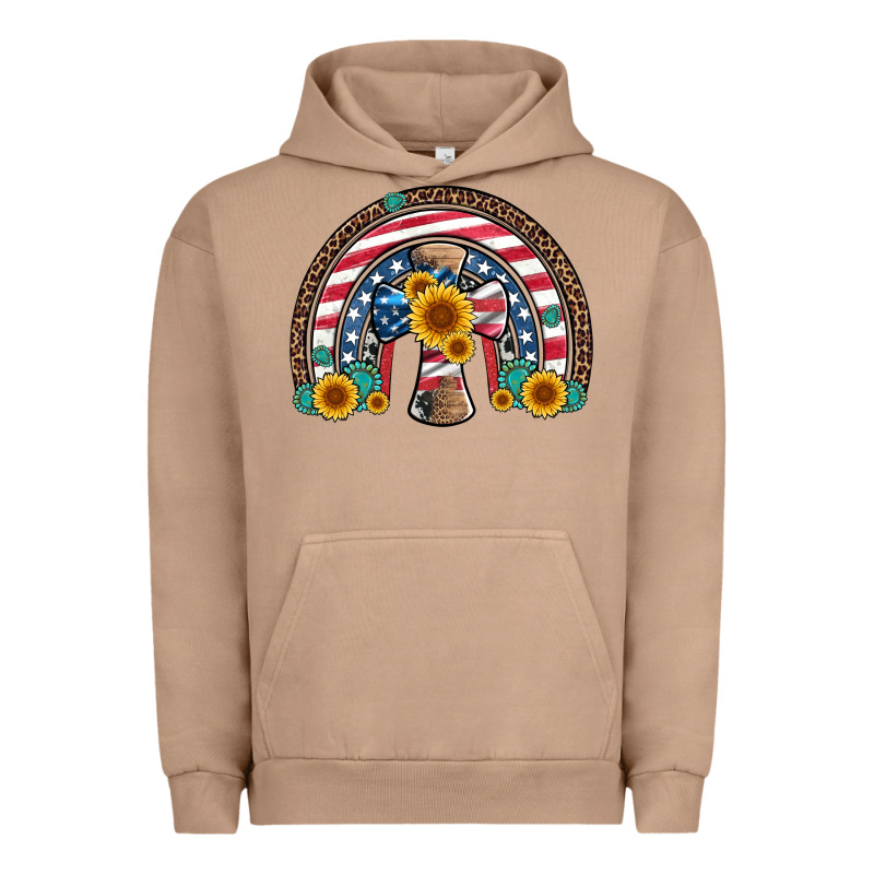 Cross American Flag Cowhide  Leopard Gemstone Rainbow Urban Hoodie by Artiststas | Teevron