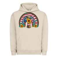 Pigment French Oak cross american flag cowhide  leopard gemstone rainbow Urban Hoodie - Artiststas