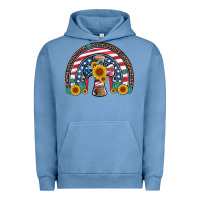 Pigment Pebble Blue cross american flag cowhide  leopard gemstone rainbow Urban Hoodie - Artiststas