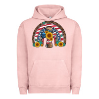 Pigment Salmon cross american flag cowhide  leopard gemstone rainbow Urban Hoodie - Artiststas