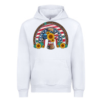 White cross american flag cowhide  leopard gemstone rainbow Urban Hoodie - Artiststas