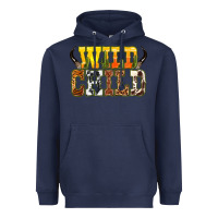 Navy Western wild child Heavyweight Hoodie - texasbilliewilder