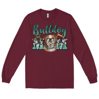 Burgundy bulldog mom Long Sleeve Tee - BarkalooDesign