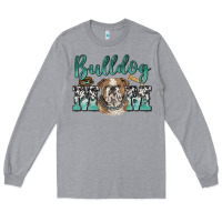 Heather Grey bulldog mom Long Sleeve Tee - BarkalooDesign