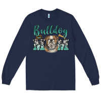 Navy bulldog mom Long Sleeve Tee - BarkalooDesign