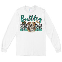 White bulldog mom Long Sleeve Tee - BarkalooDesign