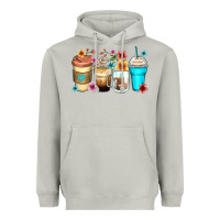Moon Dust flowers with coffee Heavyweight Hoodie - Zillion Design Studio