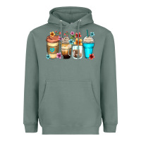 Sage flowers with coffee Heavyweight Hoodie - Zillion Design Studio
