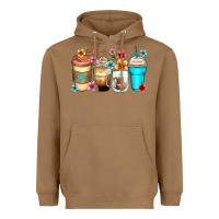 Toasted Coconut flowers with coffee Heavyweight Hoodie - Zillion Design Studio