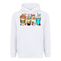 White flowers with coffee Heavyweight Hoodie - Zillion Design Studio