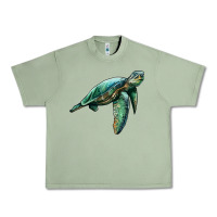 Oil Green sea turtle Urban Heavy Tee - Artiststas