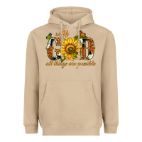 Mushroom With god all things are possible with sunflower Heavyweight Hoodie - texasbilliewilder