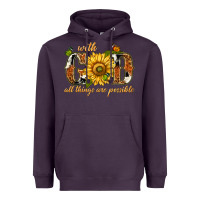 Plum With god all things are possible with sunflower Heavyweight Hoodie - texasbilliewilder