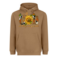 Toasted Coconut With god all things are possible with sunflower Heavyweight Hoodie - texasbilliewilder