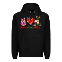 Black peace love wine Premium Hoodie - AdoDesignShop