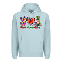 Blue Mist peace love wine Premium Hoodie - AdoDesignShop