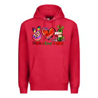 Cardinal peace love wine Premium Hoodie - AdoDesignShop