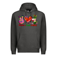 Charcoal Heather peace love wine Premium Hoodie - AdoDesignShop