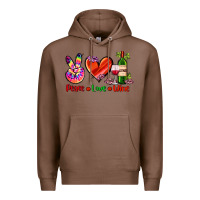 Chestnut peace love wine Premium Hoodie - AdoDesignShop