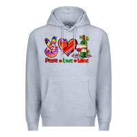 Heather Grey peace love wine Premium Hoodie - AdoDesignShop