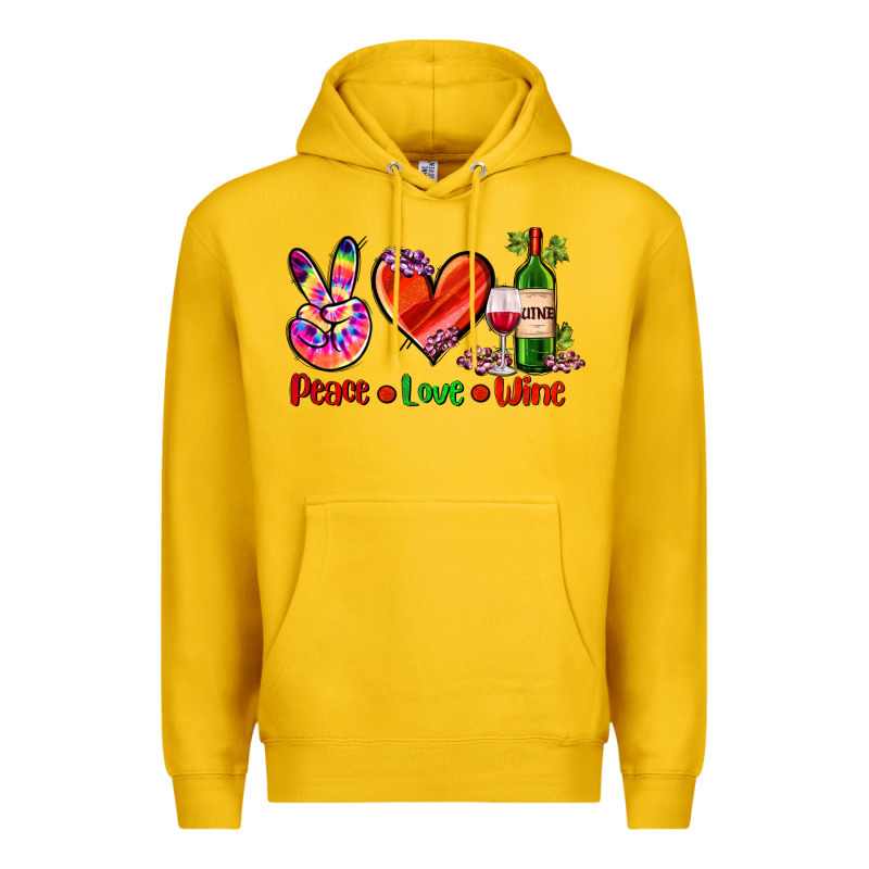 Peace Love Wine Premium Hoodie by AdoDesignShop | Teevron