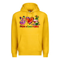 Lemon peace love wine Premium Hoodie - AdoDesignShop