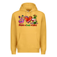 Mustard peace love wine Premium Hoodie - AdoDesignShop